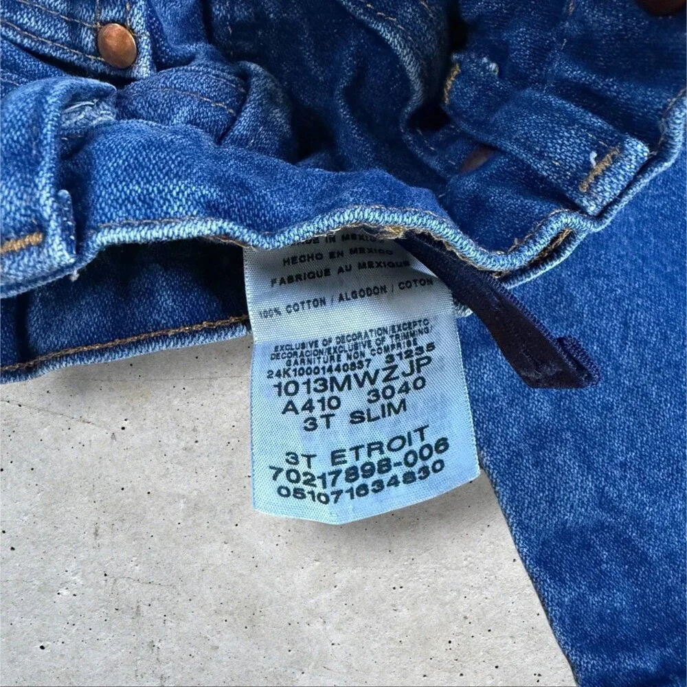 Wrangler Toddler Boys Jeans 3T Slim Cowboy Cut Blue Denim Straight Leg 1013MWZ